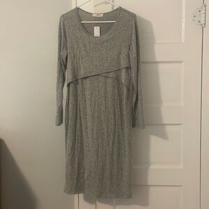 Gray maternity/breastfeeding dress